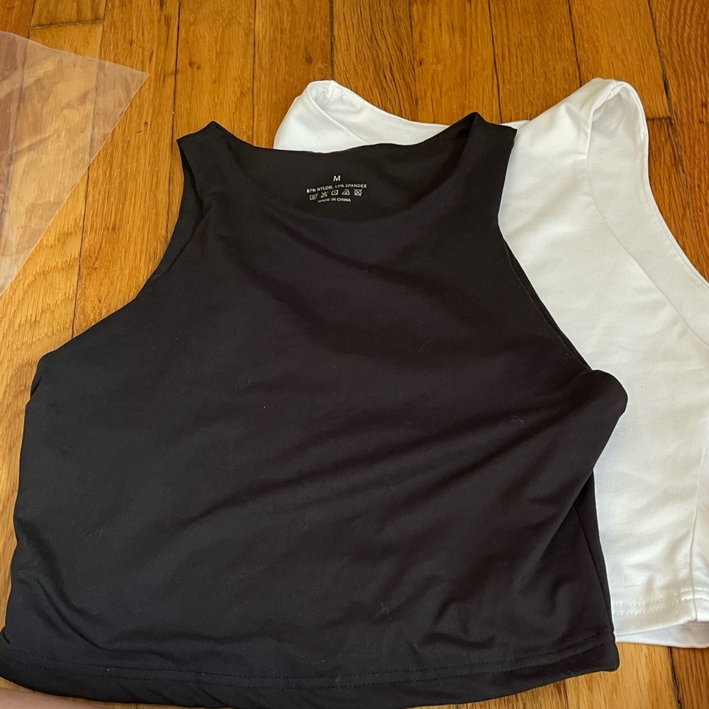 Women's Black and White Tank Tops